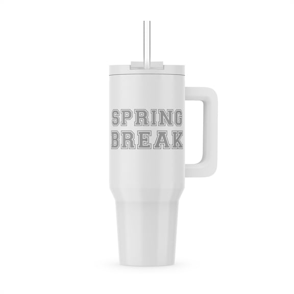 Spring Break Holiday - Fun School Vacation Trip Souvenir - Grey Gray Retro College Font - University, 40oz Tumbler