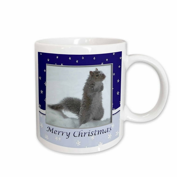 3drose, Squirrel in the Snow, Merry Christmas, 11oz Mug