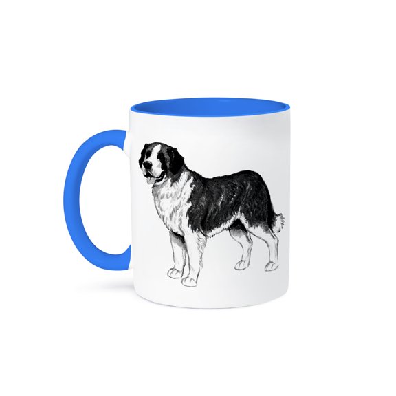 3dRose, St. Bernard Dog, 11oz Two-Tone Blue Mug