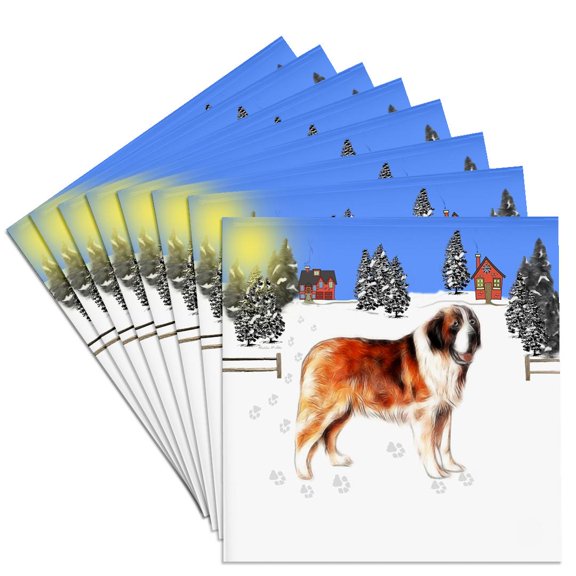 3dRose, St Bernard, Set of 8 Ceramic Tile Coasters