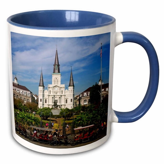 3drose, St. Louis Cathedral, New Orleans, Louisiana - Us19 Dfr0091 - David R. Frazier, 11oz Two-tone Blue Mug