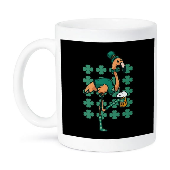 St.Patricksday Irish With Flamingo And Beer, 11oz Mug