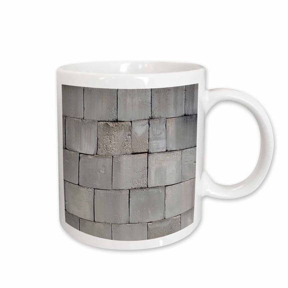 3drose, Stacked Cement Cinder Block Brick Wall, 15oz Mug