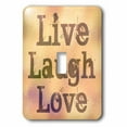 thumbnail image 1 of 3dRose, Stained Glass Peach Live, Laugh, Love- Inspirational Words- Motivational, single toggle switch, 1 of 1