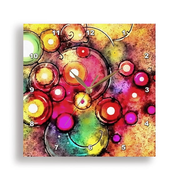 3dRose, Starburst Mid-Century Modern Pattern White And Black , 15x15 Wall Clock