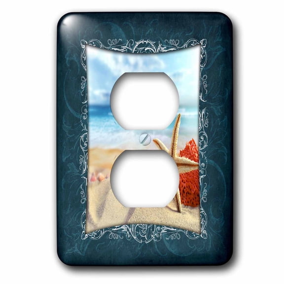 3dRose, Starfish on the Beach, 2 plug outlet cover