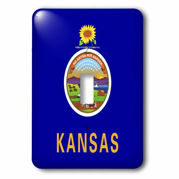 3dRose, State Flag of Kansas (PD-US), single toggle switch