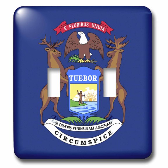 3dRose, State Flag of Michigan (PD-US), double toggle switch