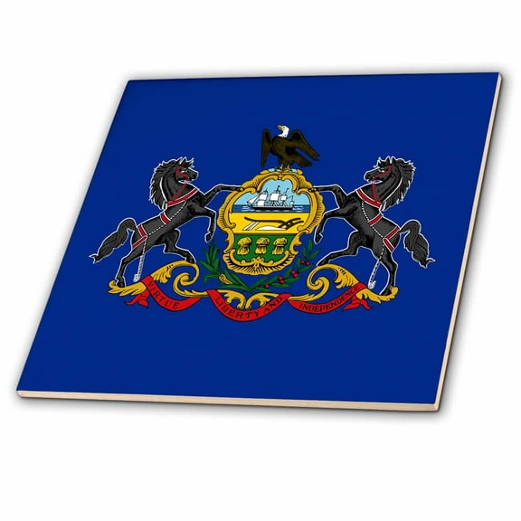 3dRose, State Flag of Pennsylvania (PD-US), 4 Inch Ceramic Tile