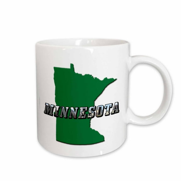 3drose, State Map and Picture Text of Minnesota, 11oz Mug