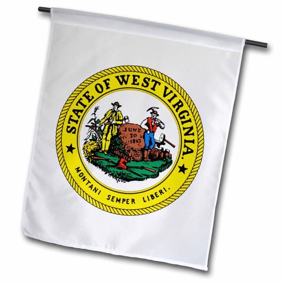 3dRose, State Seal of West Virginia (PD-US), 12 x 18 inch Garden Flag