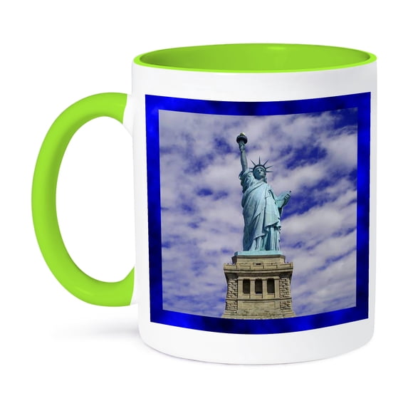 3dRose, Statue of Liberty, 11oz Two-Tone Green Mug