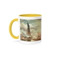 thumbnail image 1 of 3dRose, Statue of Liberty Vintage New York , 11oz Two-Tone Yellow Mug, 1 of 3