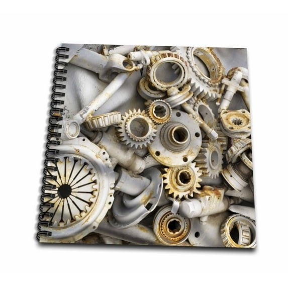 3dRose, Steampunk Rusty Parts, Drawing Book 8 x 8 inch