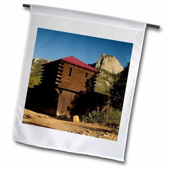 3dRose, Stockade camp below the Tooth of Time, Cimarron, New Mexico, USA, 12 x 18 inch Garden Flag