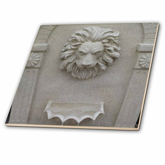 3dRose, Stone Lion, 12 Inch Ceramic Tile
