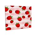 thumbnail image 1 of 3dRose, Strawberry Print Fresh Red Strawberries on Pink Check, Museum Grade Canvas Wrap 20x16, 1 of 6