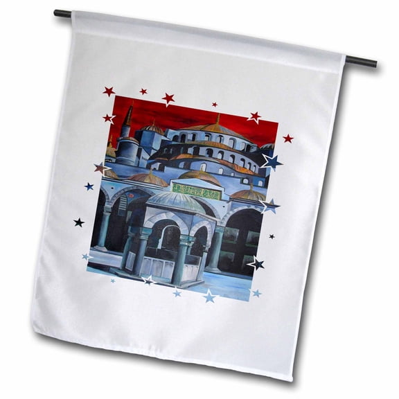3dRose Sultan Ahmed Mosque- sultanahmet camii, allah, muslim, religion, the blue mosque, blue mosque - Garden Flag, 12 by 18-inch