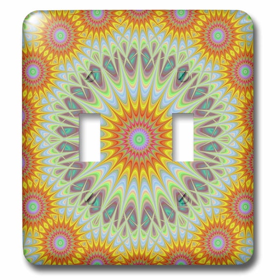 3dRose, Sun Mandala - abstract fractal design, double toggle switch