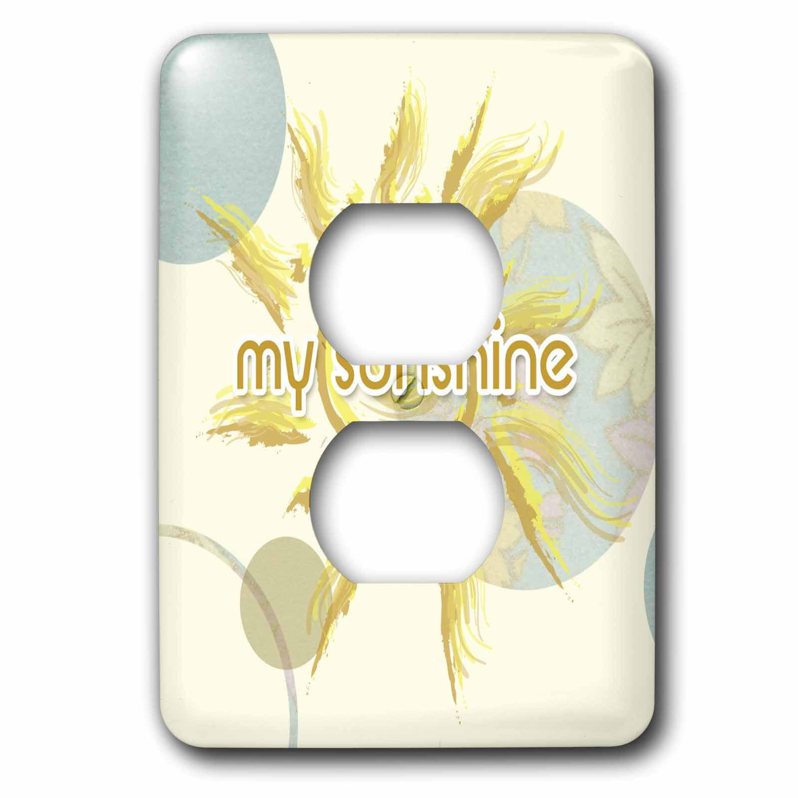 3dRose, Sun with You Ar My Sunshine - Lovable Art, 2 plug outlet cover