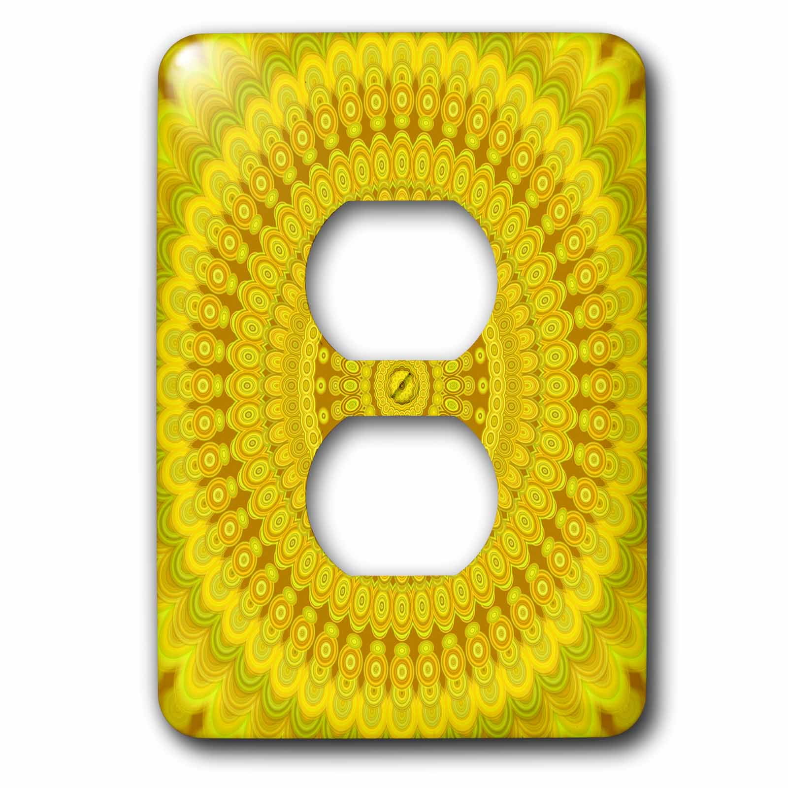3dRose, Sunflower Circle Mandala - abstract bohemian graphic, 2 plug outlet cover