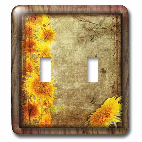3dRose, Sunflower Grunge, double toggle switch