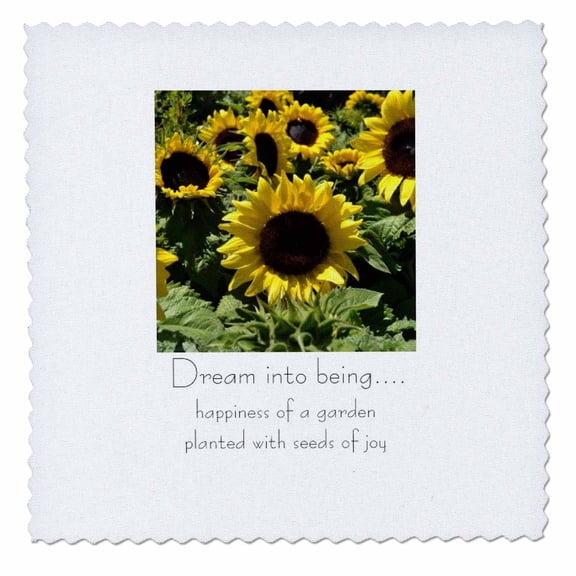 3dRose, Sunflower Seeds of Joy, 12x12 inch quilt square