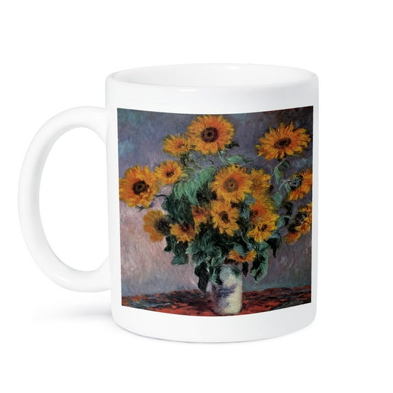3dRose, Sunflowers by Claude Monet Impressionist Still Life, 15oz Mug