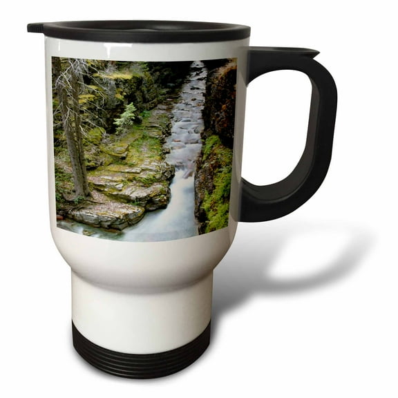 3dRose, Sunrift Gorge Montana Glacier National Park, 14oz Stainless Steel Travel Mug