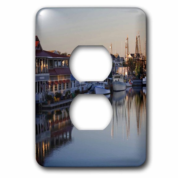 3dRose, Sunrise along Shems Creek, Charleston, South Carolina - US41 AJE0026 - Adam Jones, 2 plug outlet cover
