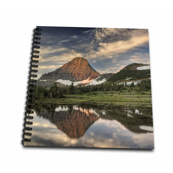 3dRose, Sunrise and reflection, Glacier National Park, Montana - US27 AJE0104 - Adam Jones, Mini Notepad 4 x 4 inch