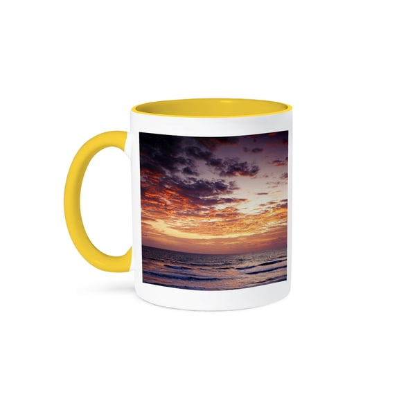 3drose, Sunrise over Atlantic Ocean, Florida, Usa - Us10 Aje0279 - Adam Jones, 11oz Two-tone Yellow Mug