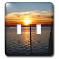 thumbnail image 1 of 3dRose, Sunset Orange Ocean Boat Water Silhouette Reflection Bird, double toggle switch, 1 of 1