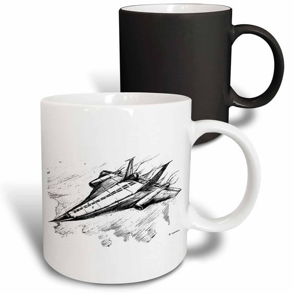 3drose, Supersonic Jet Plane, 11oz Magic Transforming Mug