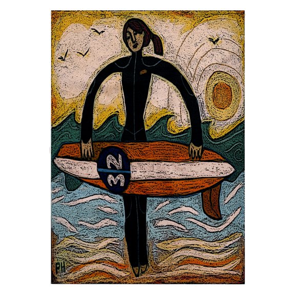 3dRose, Surfer Girl poster, 22x30 Bath Hand Pool Towel