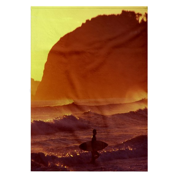 3dRose, Surfer at Sunset, St Kilda Beach, Dunedin, New Zealand-AU02 DWA3565 - David Wall, 22x30 Bath Hand Pool Towel