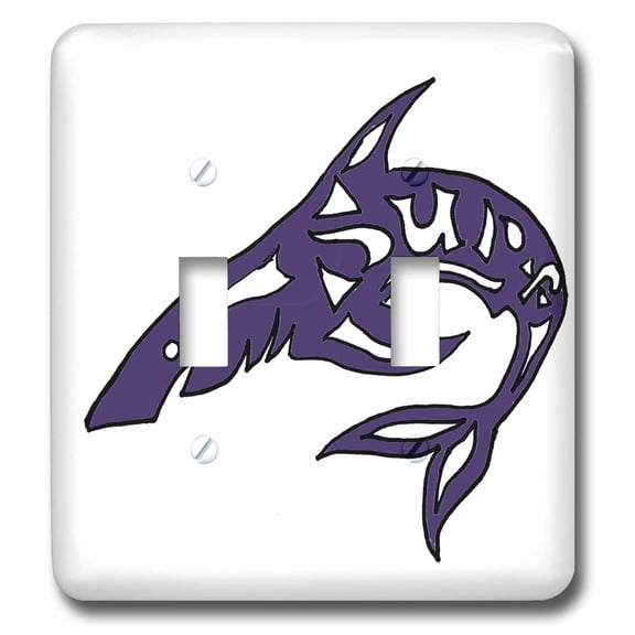 3dRose, Surfing Shark Abstract with Surf Spelled Out, double toggle switch