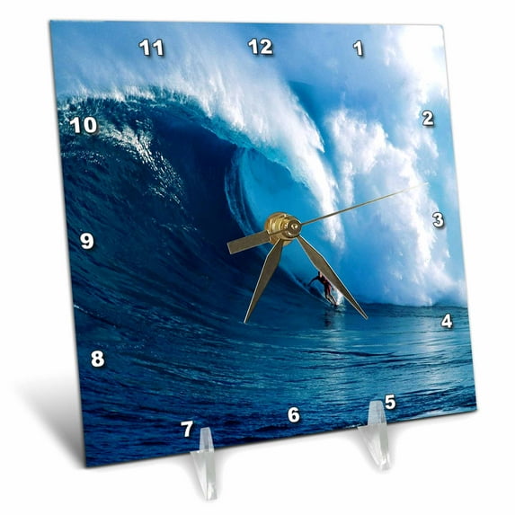 3dRose, Surfing The Big One, 6x6 Desk Clock