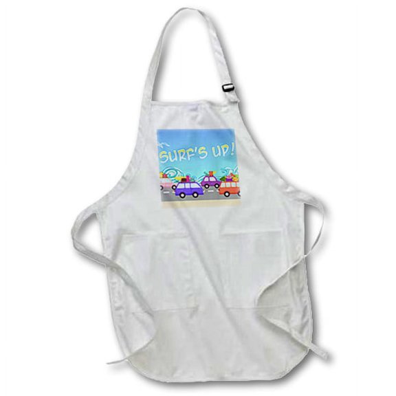 3dRose, Surfs Up Traffic Jam Image , Full Length Apron with Pockets 22w x 30l