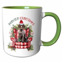 3drose, Sweet German Shorthair Pointer Dog for the Dog Lovers Christmas, 11oz Two-tone Green Mug