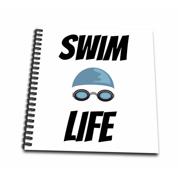 3dRose, Swim Life, picture of a swimmer with black lettering, Mini Notepad 4 x 4 inch