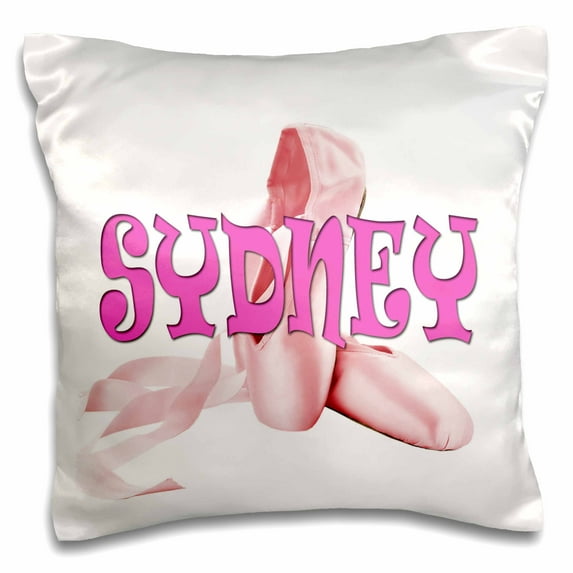 3dRose, Sydney. Pink ballet shoes. , 16x16 inch Pillow Case