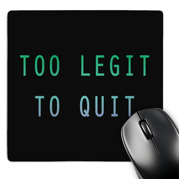 3dRose, TOO LEGIT TO QUIT, GREEN AND LIGHT PURPLE, MousePad