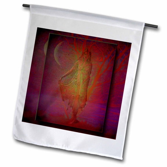 3dRose, TREE GODDESS wicca pagan gaia wiccan goddess tree nature spiritual spirit mythology, 12 x 18 inch Garden Flag