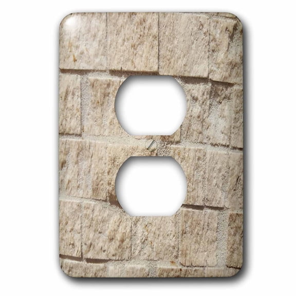 3dRose, Tan Brick Wall Stone, 2 plug outlet cover