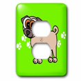 thumbnail image 1 of 3dRose, Tan Pug and Paw prints , 2 plug outlet cover, 1 of 1