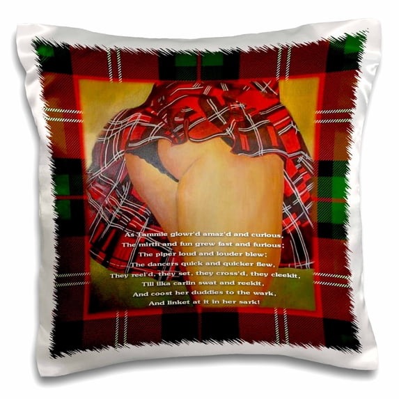 3dRose, Tart In Kilt - Tartan kilt, tartan, red, christmas, new year, hogmanay, scotland, 16x16 inch Pillow Case