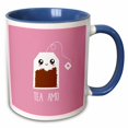 thumbnail image 1 of 3drose, Tea Amo - Spanish Humor I Love You Te Amo - Pink Cute Kawaii Tea Bag, 15oz Two-tone Blue Mug, 1 of 6