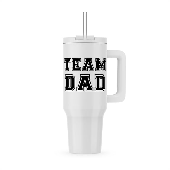 Team Dad - Black And White Retro Sporty Or College Sports Font - Gifts For Dads Good For Fathers Day, 30oz Tumbler