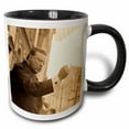 thumbnail image 1 of 3drose, Teddy Roosevelt the Bull Moose Speaks Sepia, 11oz Two-tone Black Mug, 1 of 6